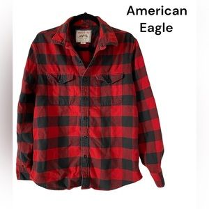 AMERICAN EAGLE AE Red and Black checkered Flannel Medium